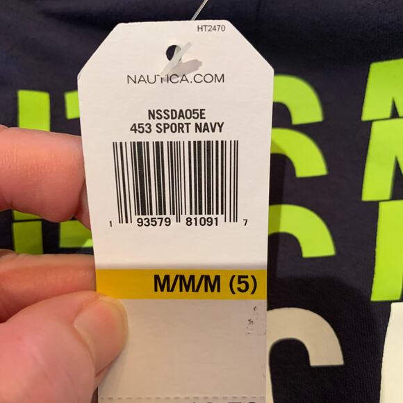 NWT Nautica Boy's Navy W/Multiple Logo Graphic T-Shirt - SIZE M(5) - Picture 5 of 7